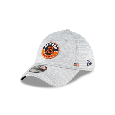 Chicago Bears Gorra | New Era Official NFL Fall Sideline Alt 39thirty Stretch Fit Cap Mexico - Grises